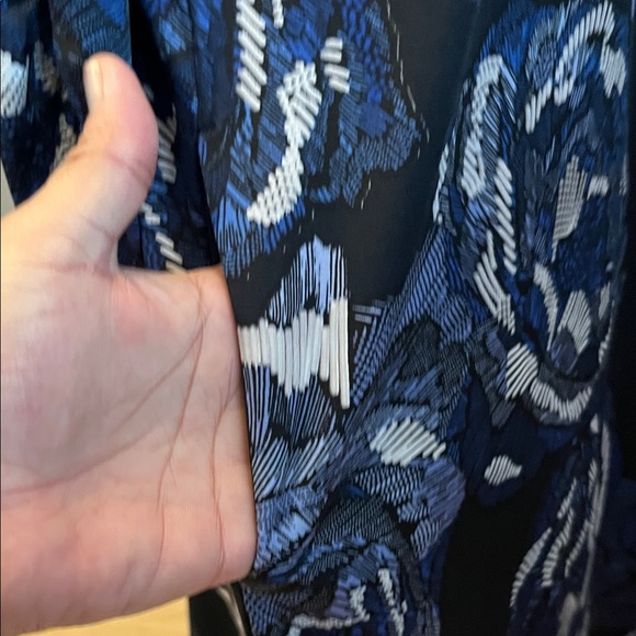 Apt. 9 Blue and Black Floral Long Sleeve Dress - Picture 5 of 7